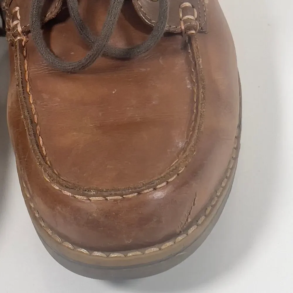 GBX Layne Men's Brown Lace Up Moc Toe Leather Ankle Chukka Boots Size 10 1/2 Med